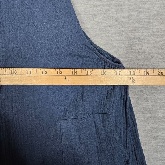 Cupshe Teal Blue Square Neck Wide Leg Romper Sleeveless Cotton Size M NEW - Picture 3 of 8